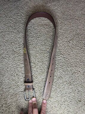JOHN DEERE Youth Size 28 Belt With 3 Inlaid Tractors In Crazyhorse Tan Color